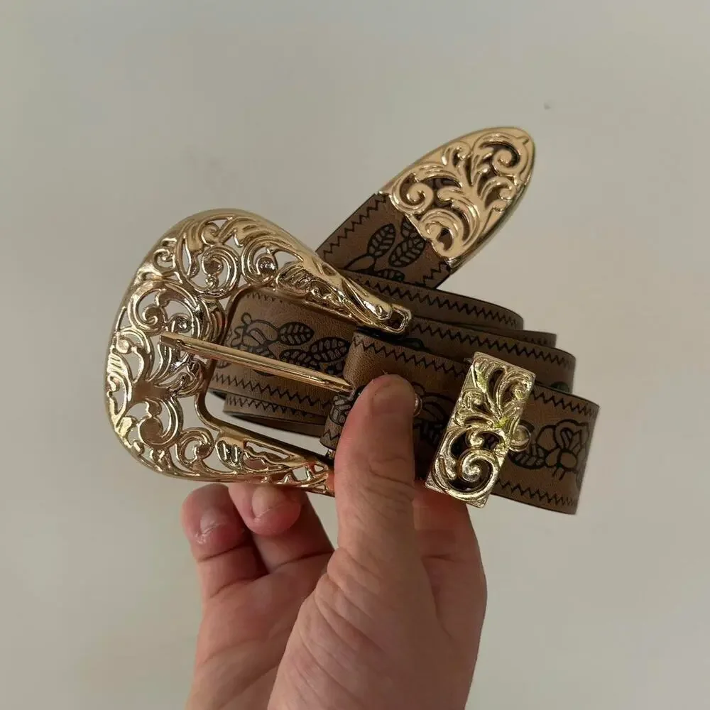 Vintage style brown and gold